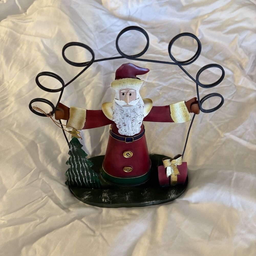 Vtg Tim Metal Santa Christmas Card Holder Philippines